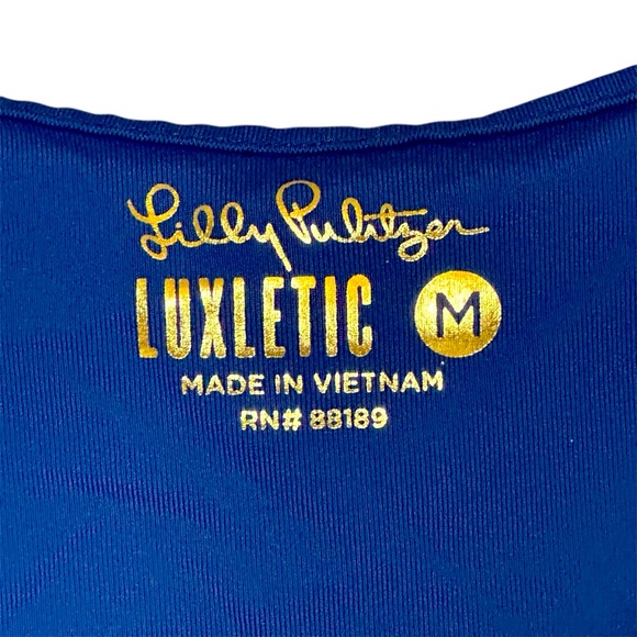 Lilly Pulitzer Tank Top Luxletic Oyster Blue Sunray with Bra women’s medium - Picture 8 of 13